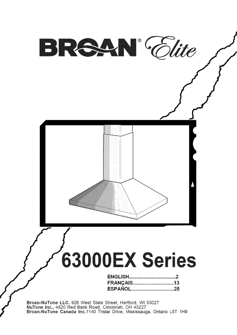 Broan Rangemaster 63000EX Series manual