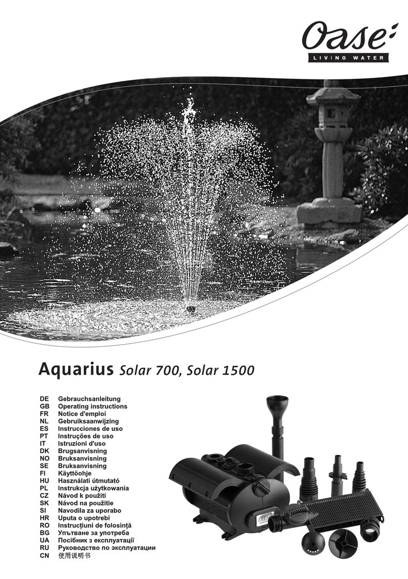 Oase Aquarius Solar 700 operating instructions