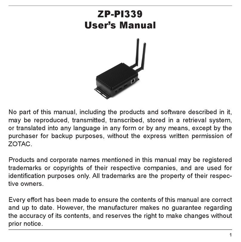Zotac ZBOX PRO PI339 pico user manual