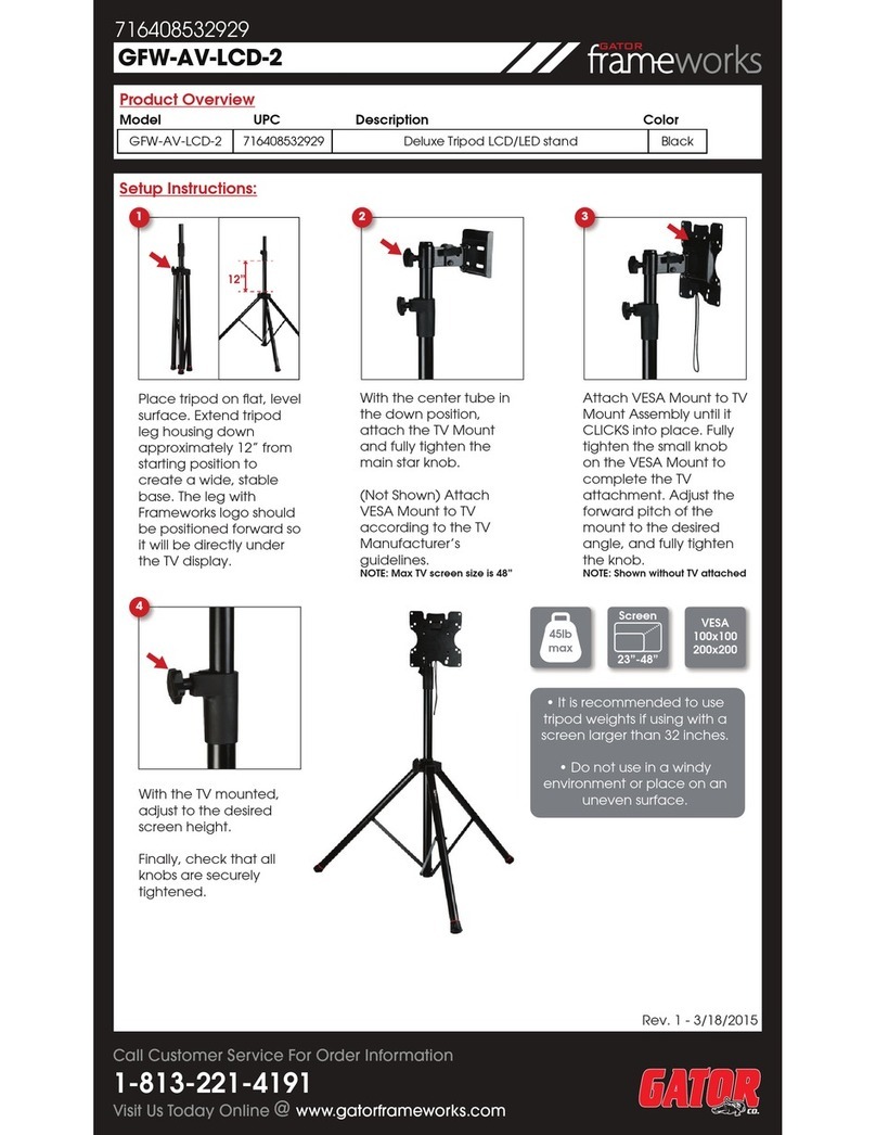 Gator frameworks GFW-AV-LCD-2 User manual