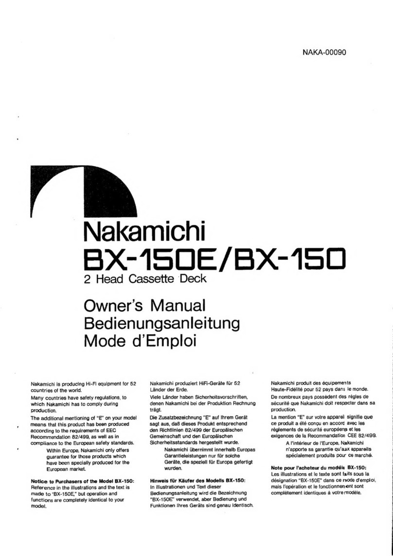 Nakamichi BX-150E owner's manual