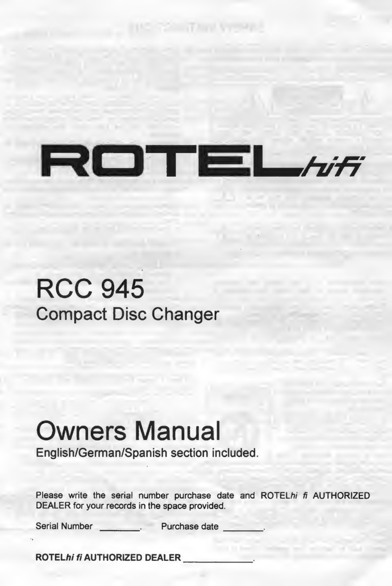Rotel RCC 945 owner's manual