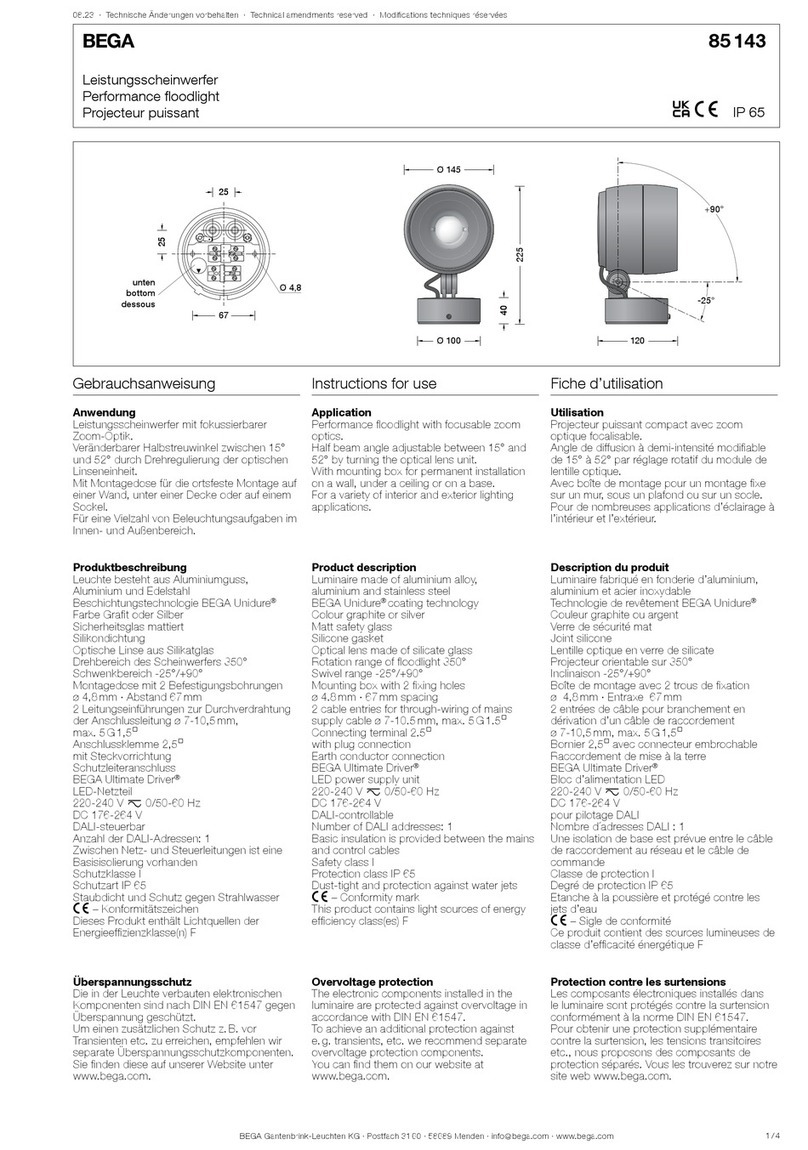 BEGA 85 143 User manual
