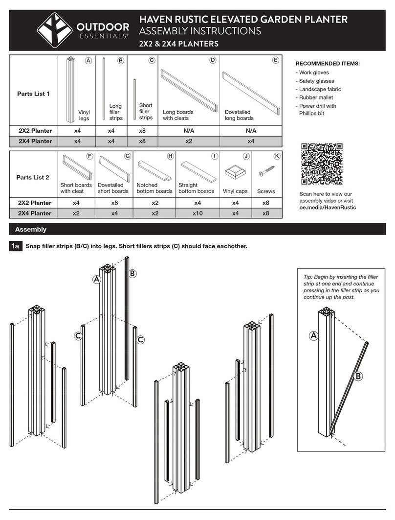 Outdoor Essentials HAVEN RUSTIC ELEVATED GARDEN PLANTER Assembly instructions