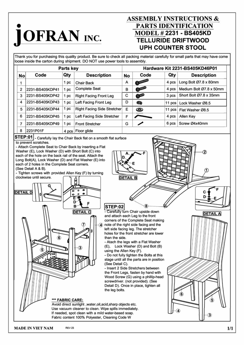 Jofran 2231-BS405KD User manual Jofran 2231-BS405KD User manual