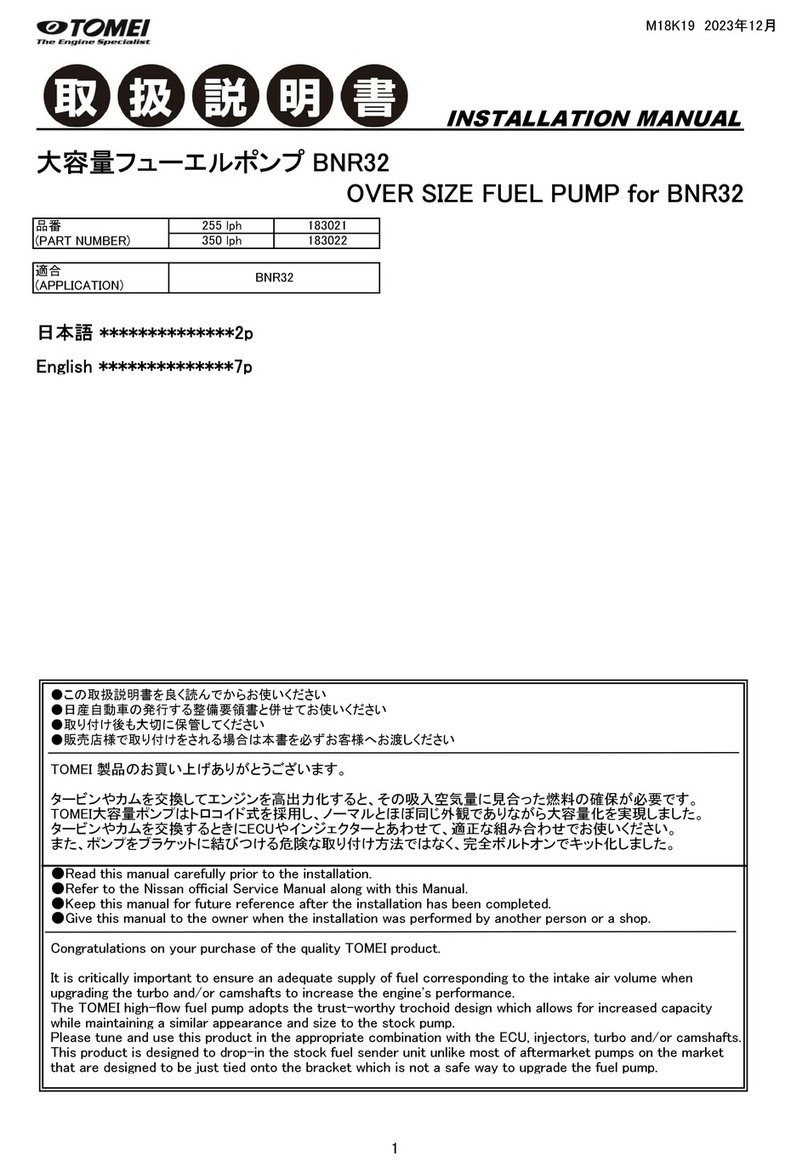 Tomei 255 lph installation manual Tomei 255 lph installation manual
