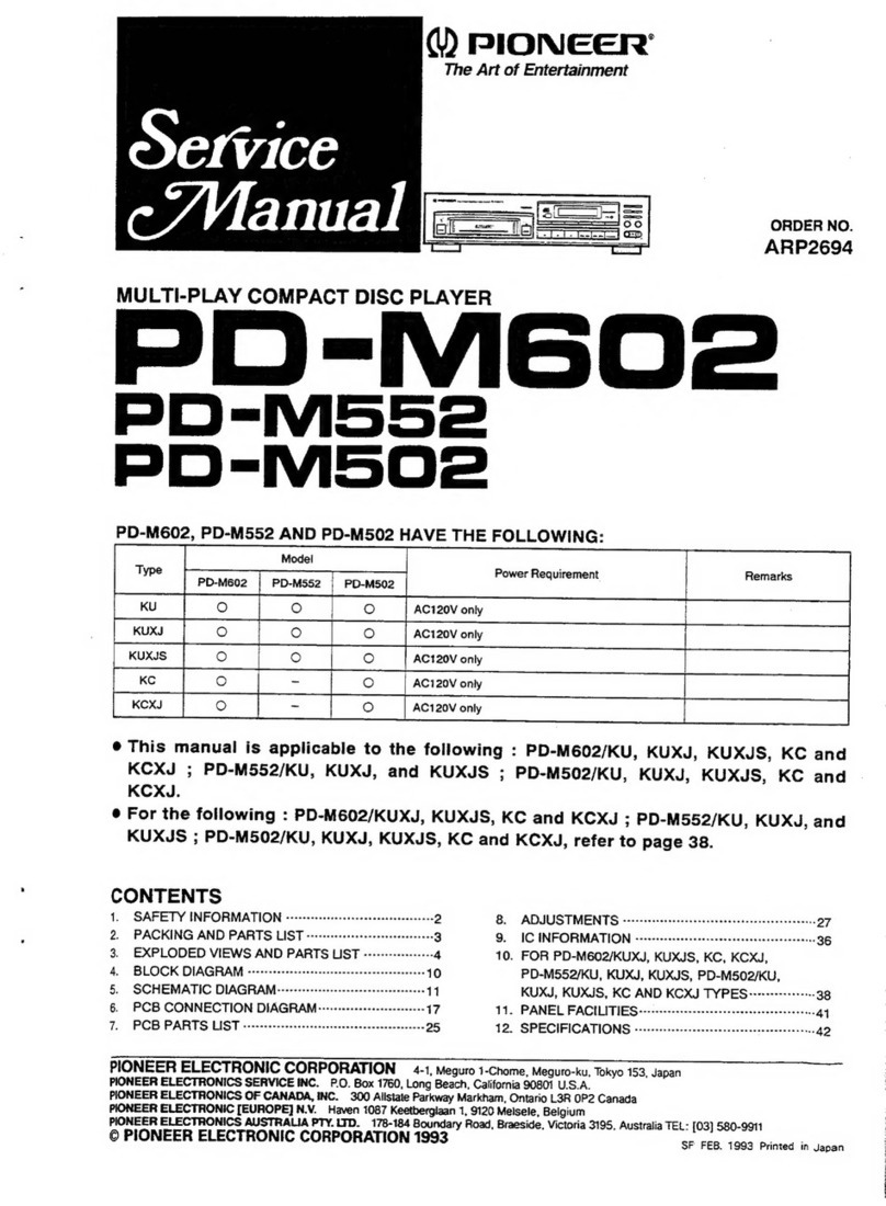 Pioneer PD-M602 User manual