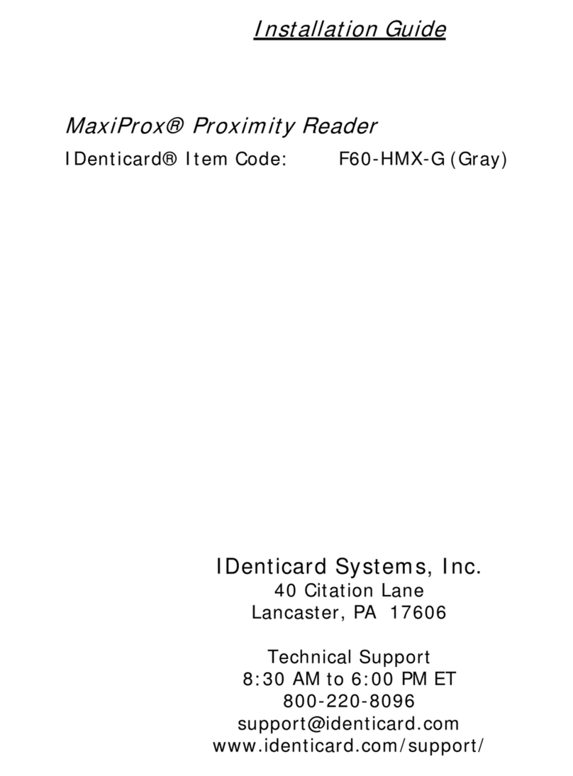 IDenticard MaxiProx F60-HMX-G installation guide