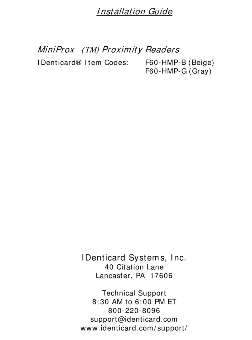 IDenticard MiniProx F60-HMP-B User manual