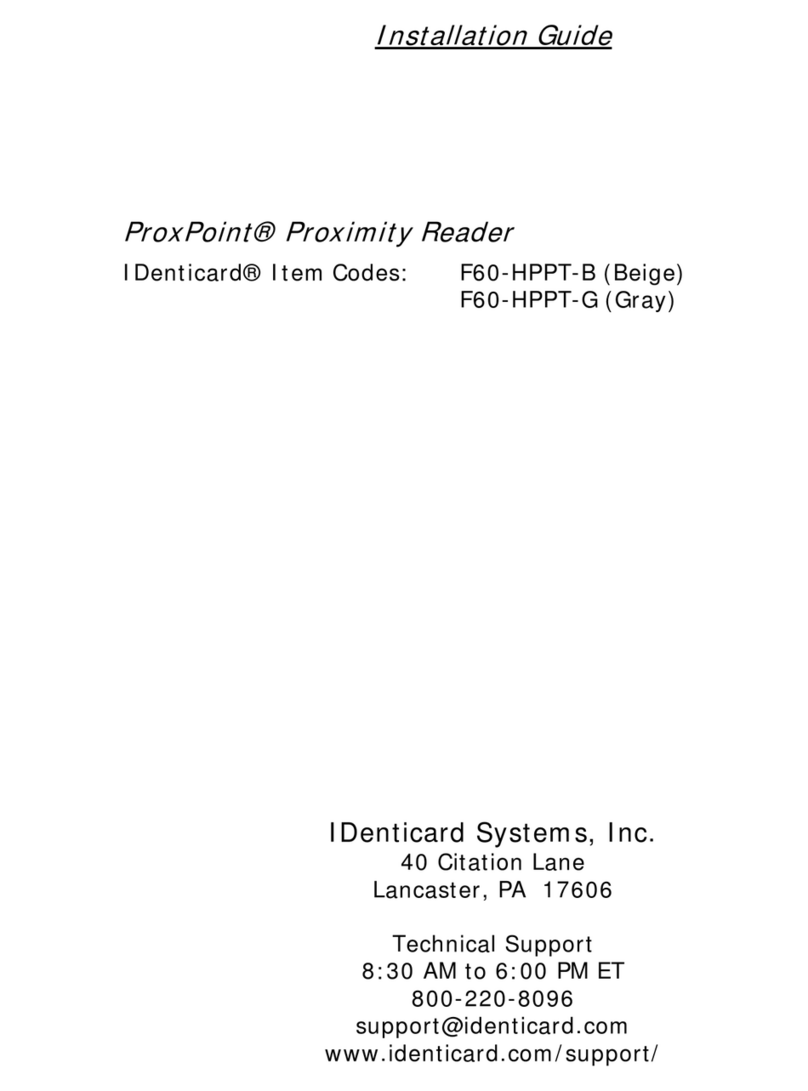 IDenticard ProxPoint F60-HPPT-B installation guide