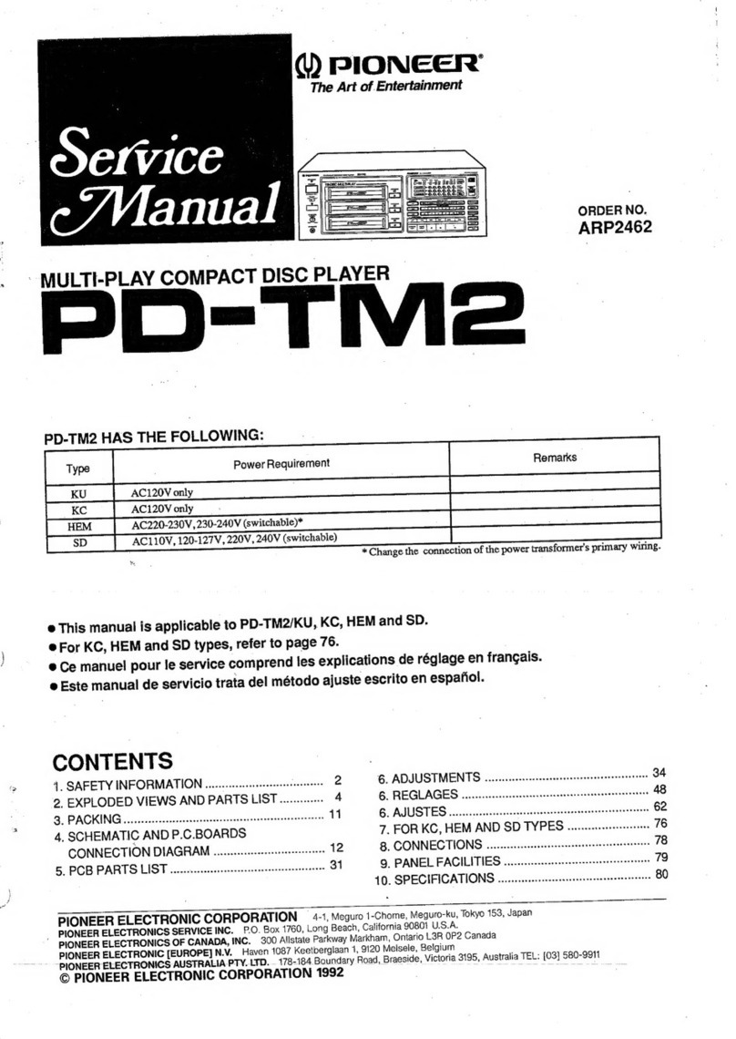 Pioneer PD-TM2 User manual