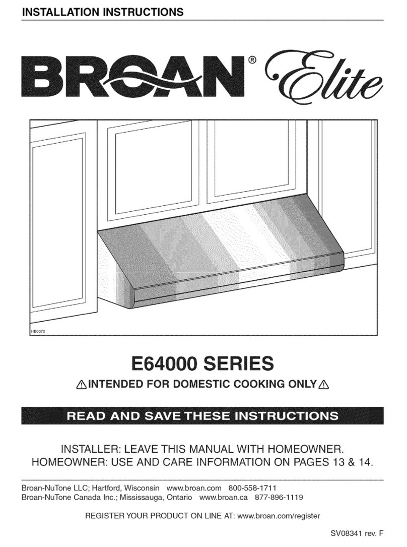 Broan Elite E64000 SERIES User manual