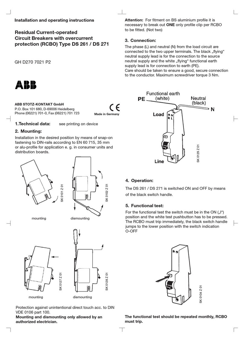 ABB DS 261 Installation and operating instructions