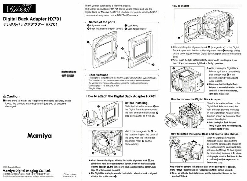 Mamiya HX701 User manual