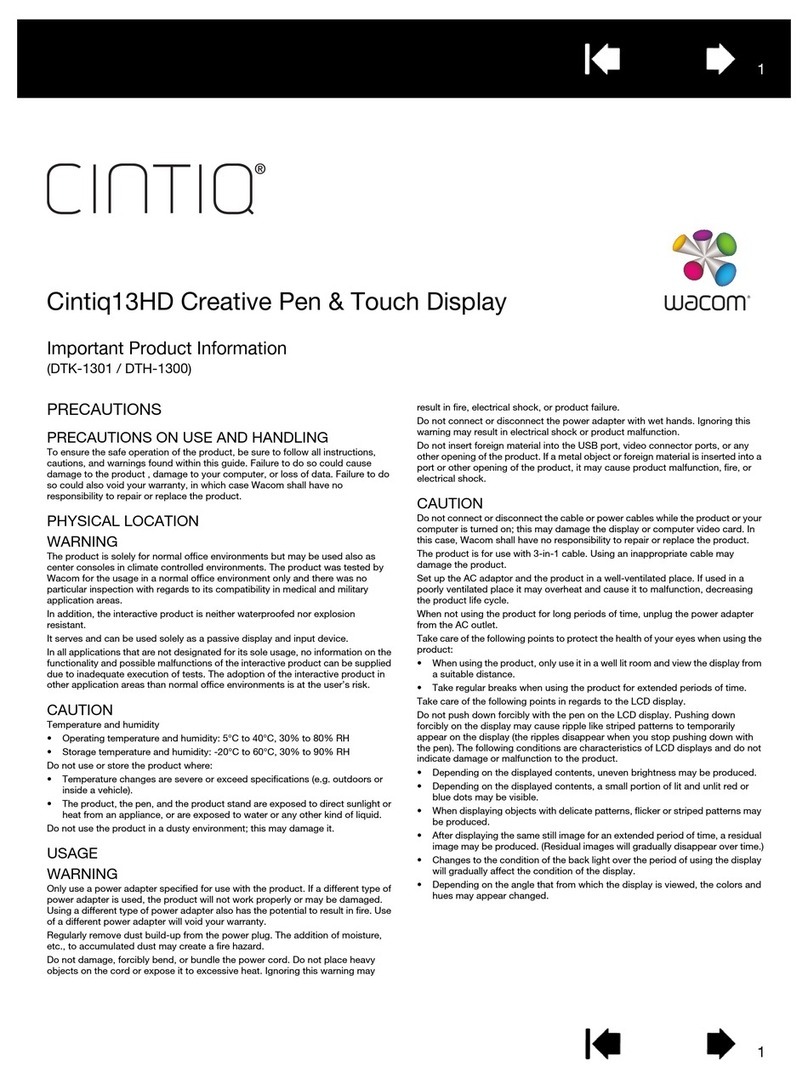 Wacom CINTIQ Cintiq13HD User manual