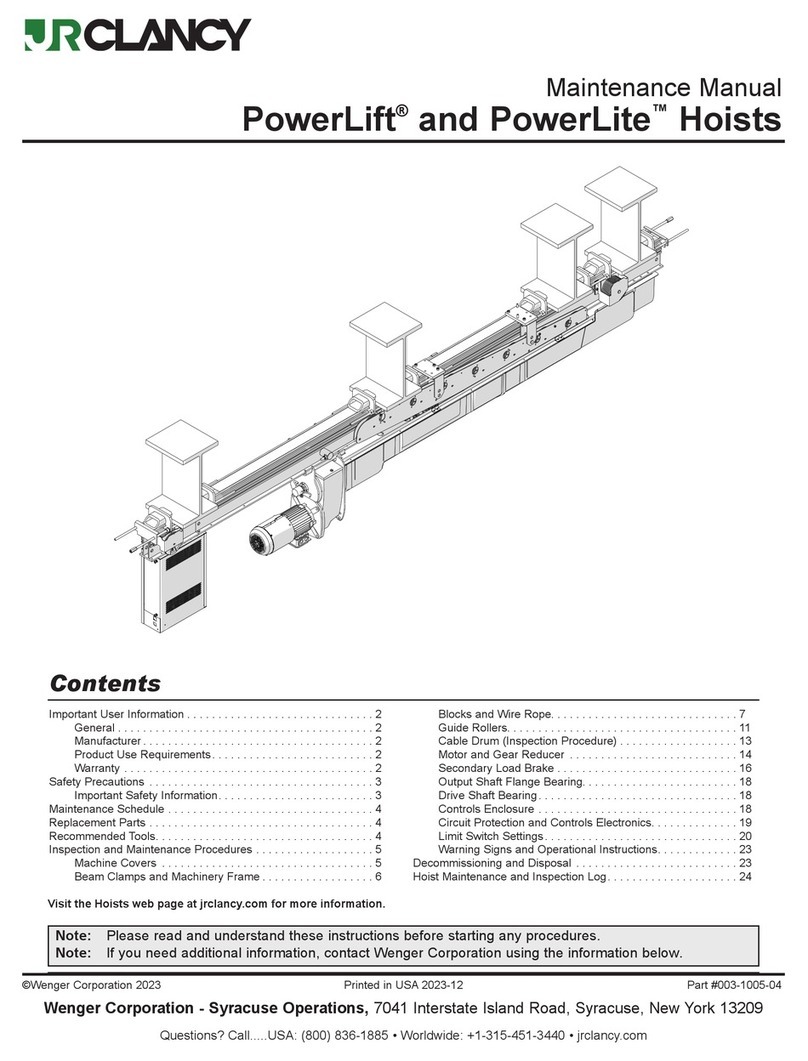 JRClancy PowerLift Maintenance manual