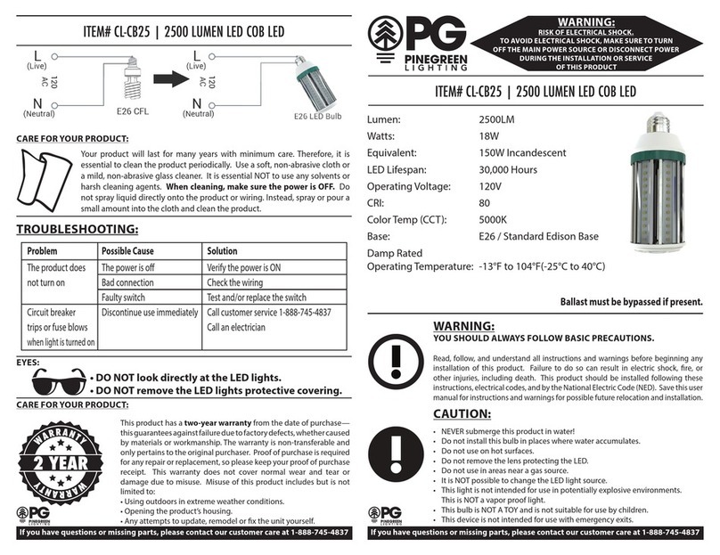 Pinegreen Lighting CL-CB25 User manual