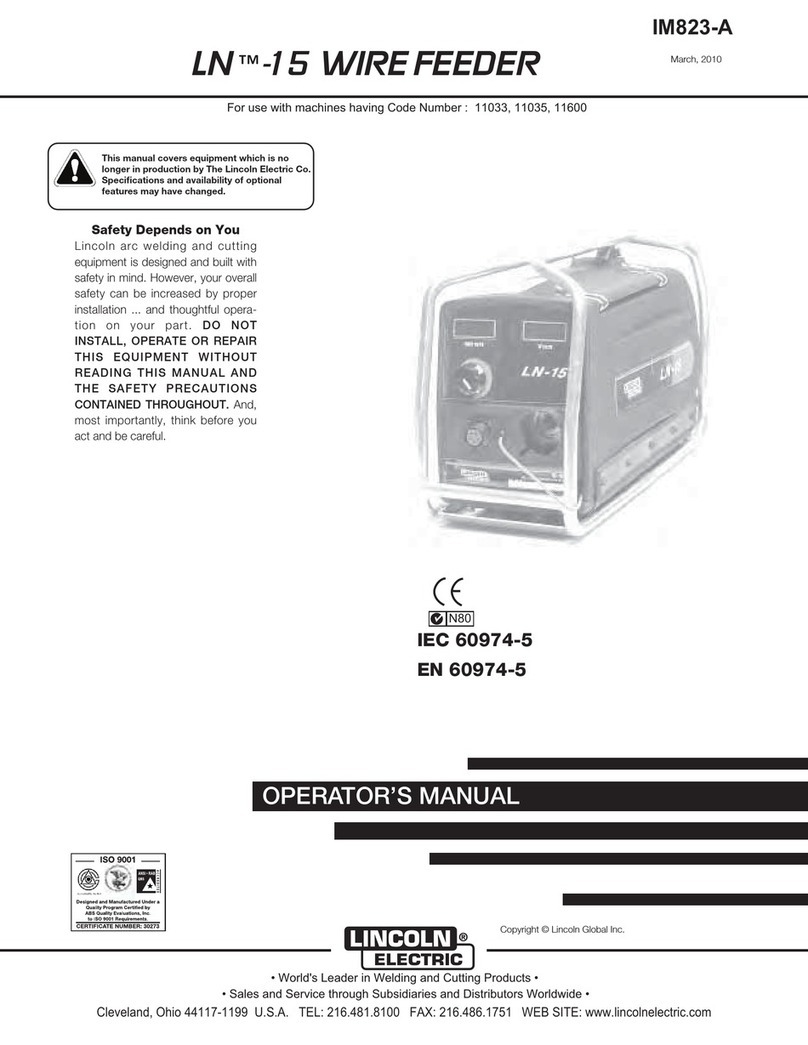 Lincoln Electric 11033 Operator's manual Lincoln Electric 11033 Operator's manual