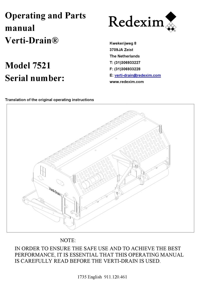 Redexim Verti-Drain 7521 Operating and parts manual