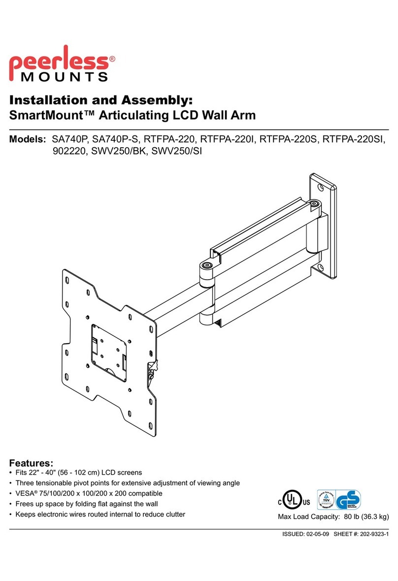 PEERLESS Mounts SmartMount RTFPA-220 Installation and assembly PEERLESS Mounts SmartMount RTFPA-220 Installation and assembly