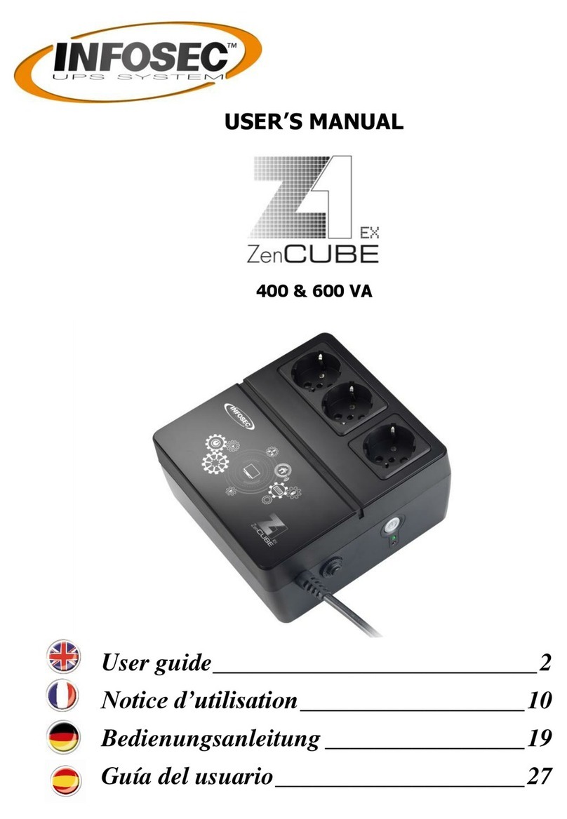 INFOSEC UPS SYSTEM Z1 ZenCUBE EX 400 VA User manual
