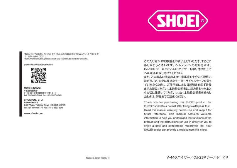 SHOEI CJ-2SP quick start guide