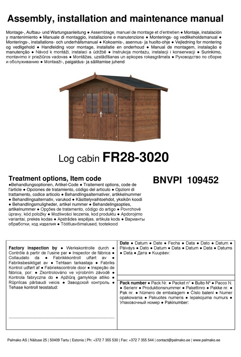 Palmako FR28-3020 Assembly, installation and maintenance manual