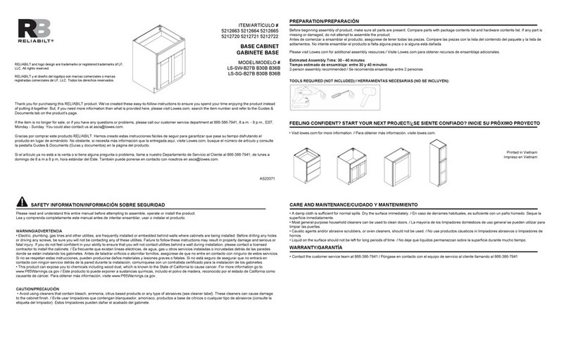 RB RELIABILT LS-SW-B27B User manual