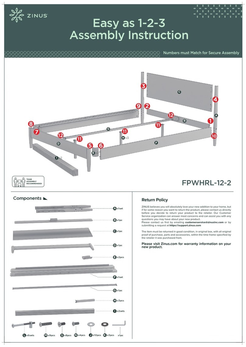 ZINUS FPWHRL-12-2 Assembly instruction