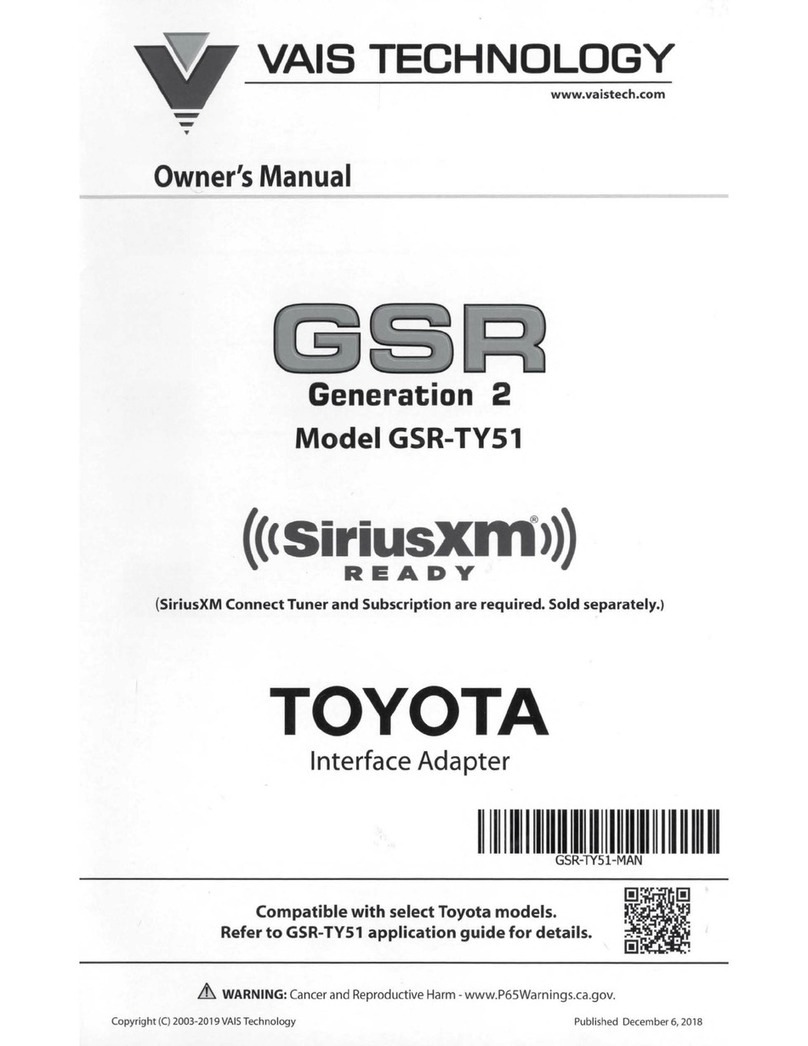 Vais Technology GSR-TY51 owner's manual