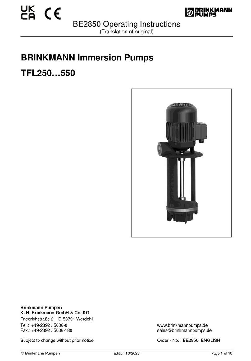 BRINKMANN PUMPS TFL250 Series operating instructions