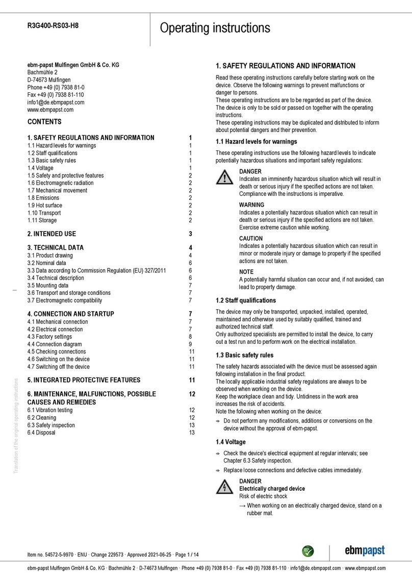 Ebmpapst R3G400-RS03-H8 operating instructions