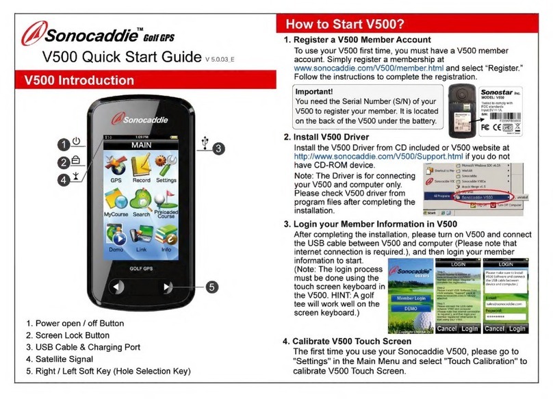 Sonocaddie V5000 quick start guide