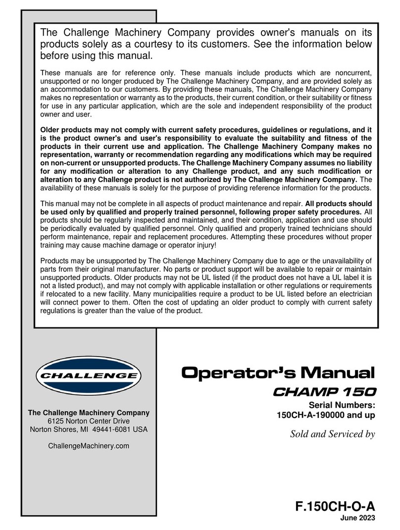 Challenge CHAMP 150 User manual
