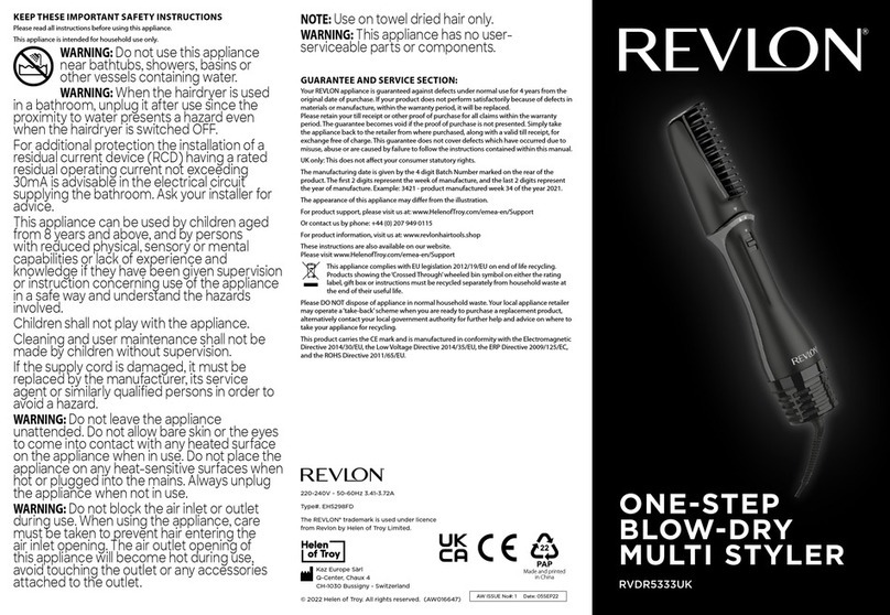 REVLON RVDR5333UK User manual