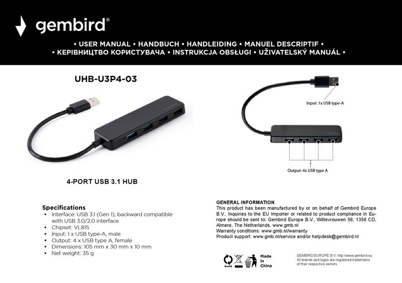 Gembird UHB-U3P4-03 User manual