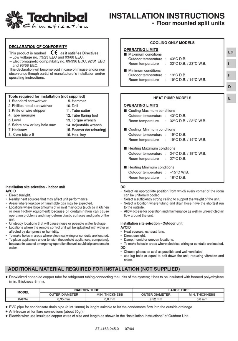 Technibel Climatisation KAF94 User manual