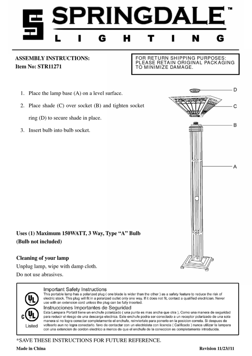 Springdale Lighting STR11271 Assembly instructions Springdale Lighting STR11271 Assembly instructions