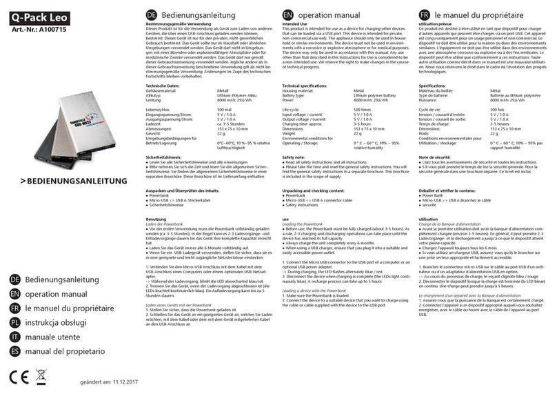 Vim Solution Q-Pack Leo Operation manual