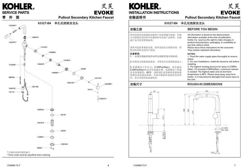 Kohler EVOKE 6332T-B4 installation instructions