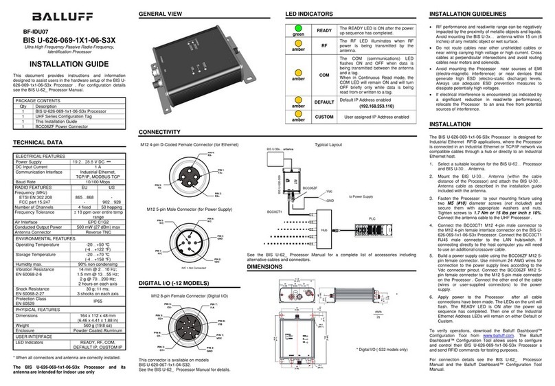 Balluff U-626-069-1X1-06-S3X installation guide
