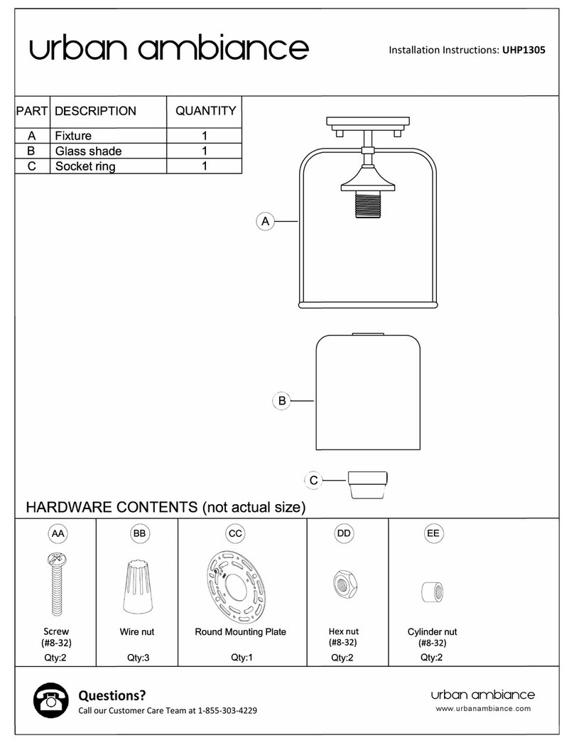 urban ambiance UHP1305 installation instructions