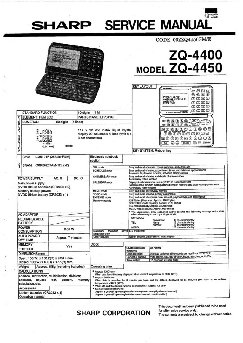 Sharp ZQ-4400 Service manual