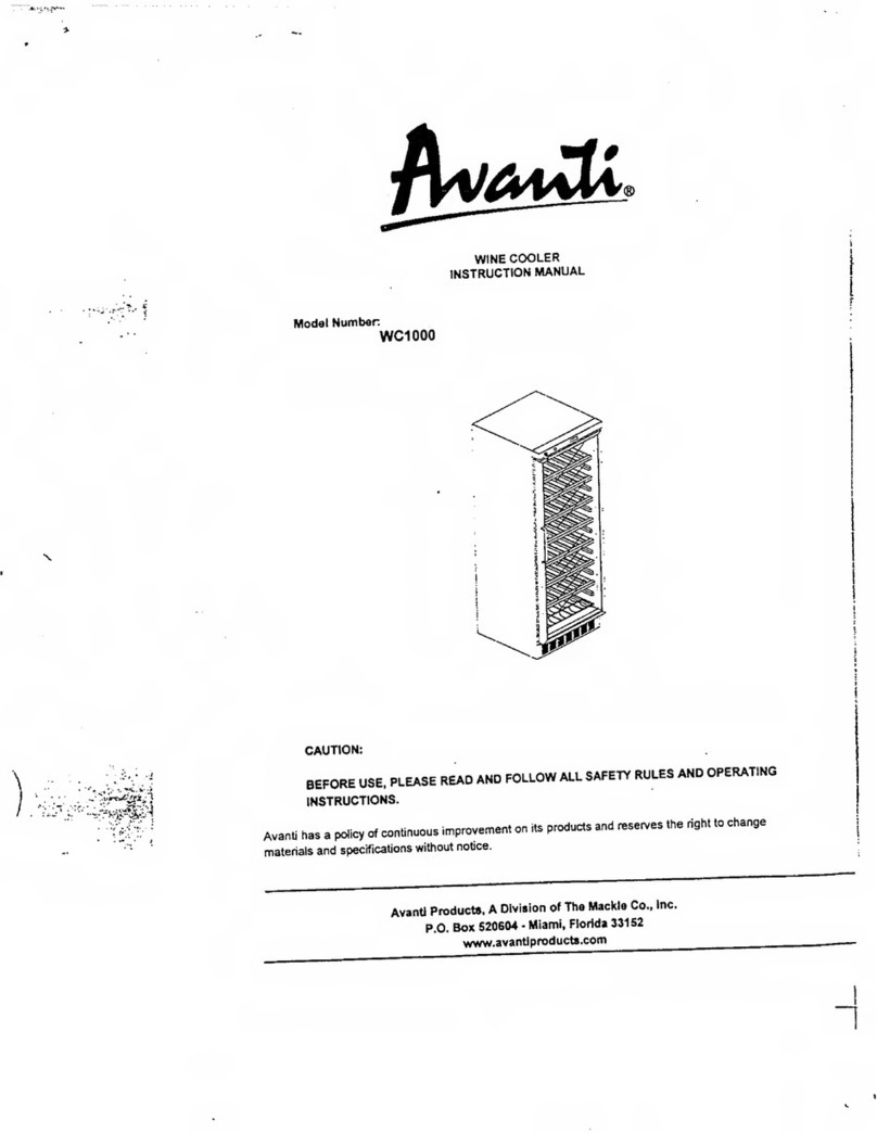 Avanti WC1000 User manual Avanti WC1000 User manual