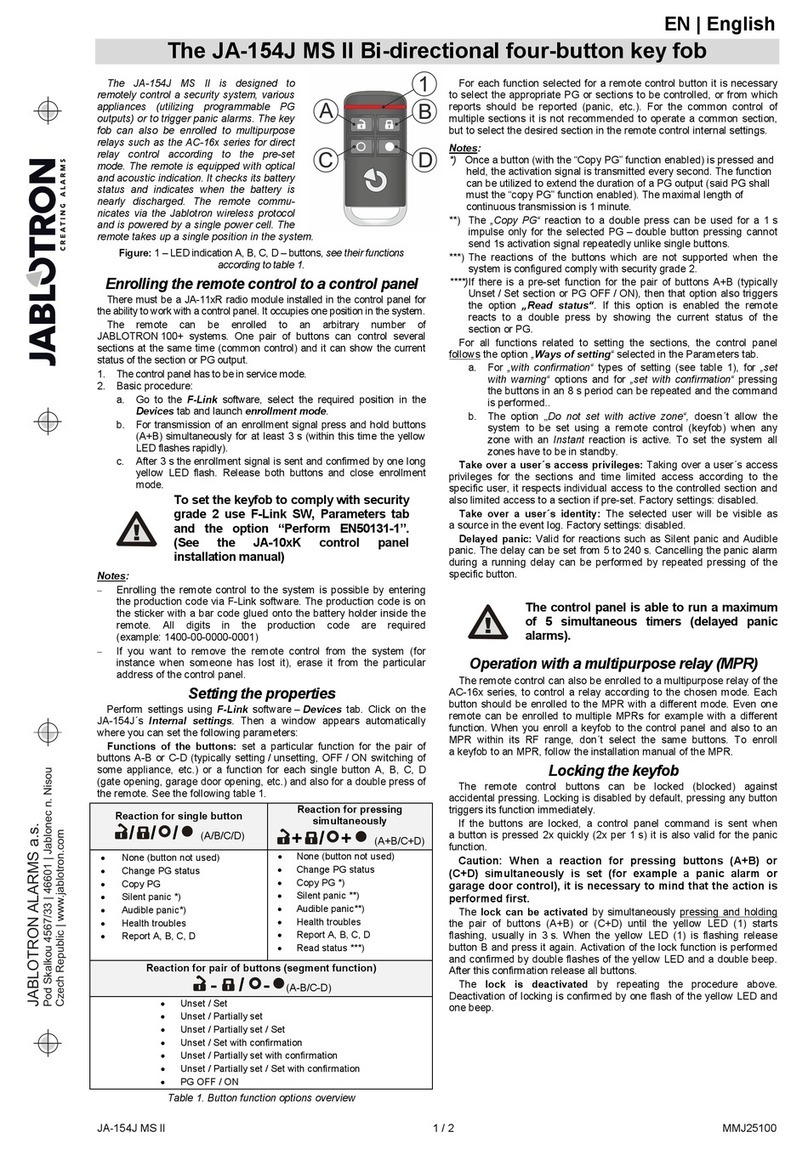 jablotron JA-154J MS II User manual