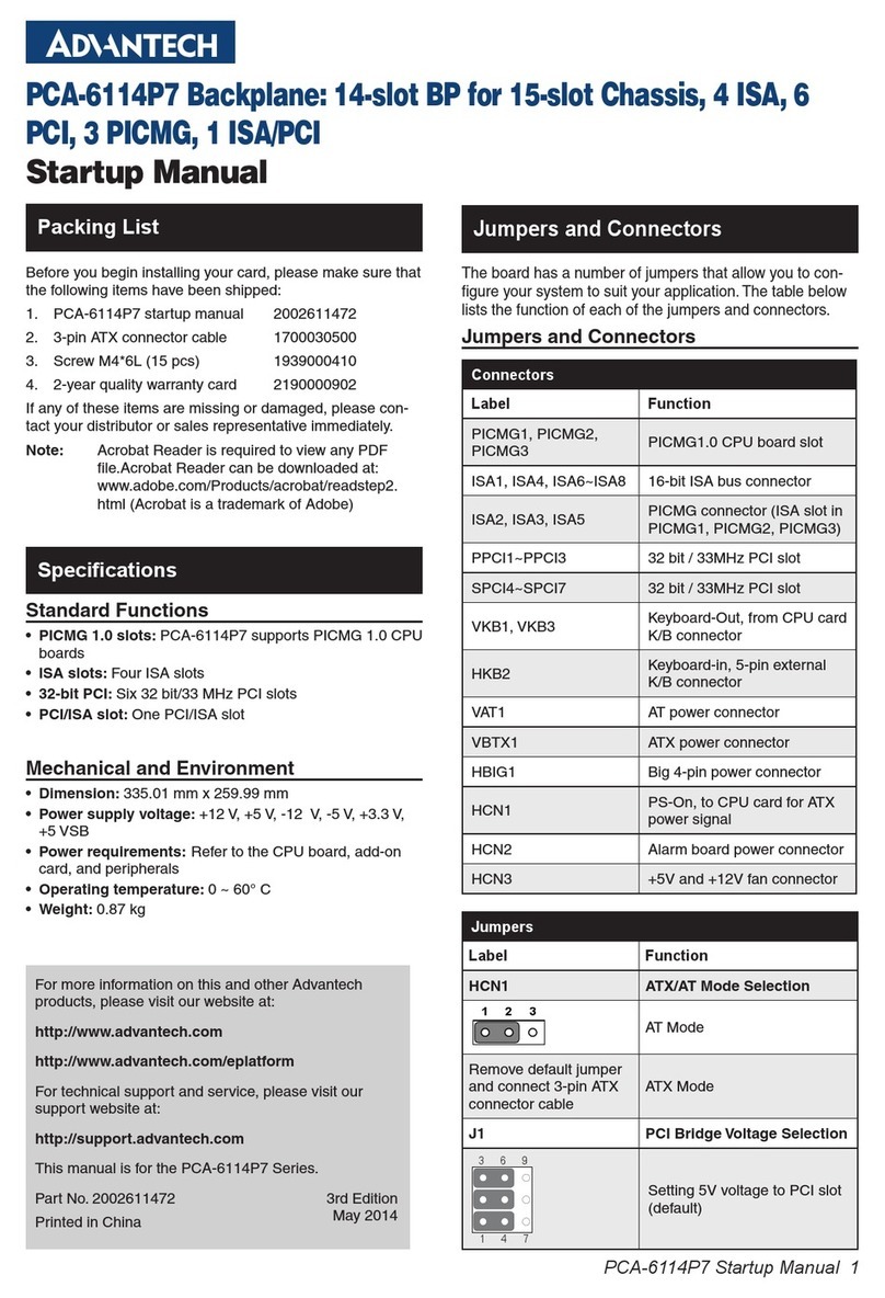 Advantech PCA-6114P7 Installation and operation manual