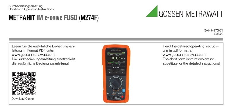 Gossen MetraWatt METRAHIT IM E-DRIVE FUSO Short-form operating instructions Gossen MetraWatt METRAHIT IM E-DRIVE FUSO Short-form operating instructions