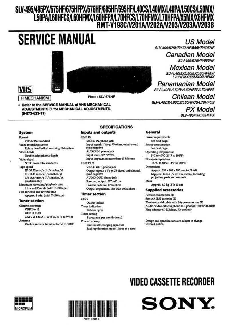 Sony SLV-495 User manual Sony SLV-495 User manual