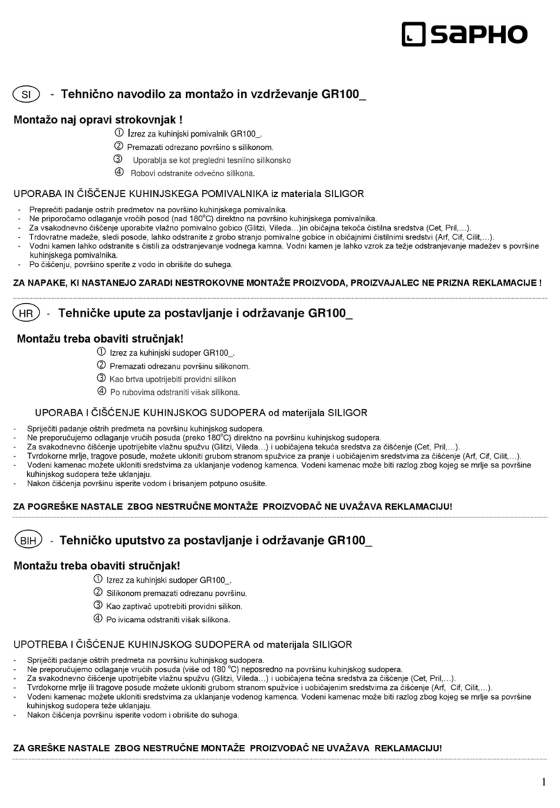 Sapho GR100 Series Owner's manual
