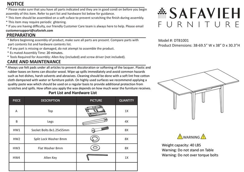 Safavieh Cullen DTB1001 manual